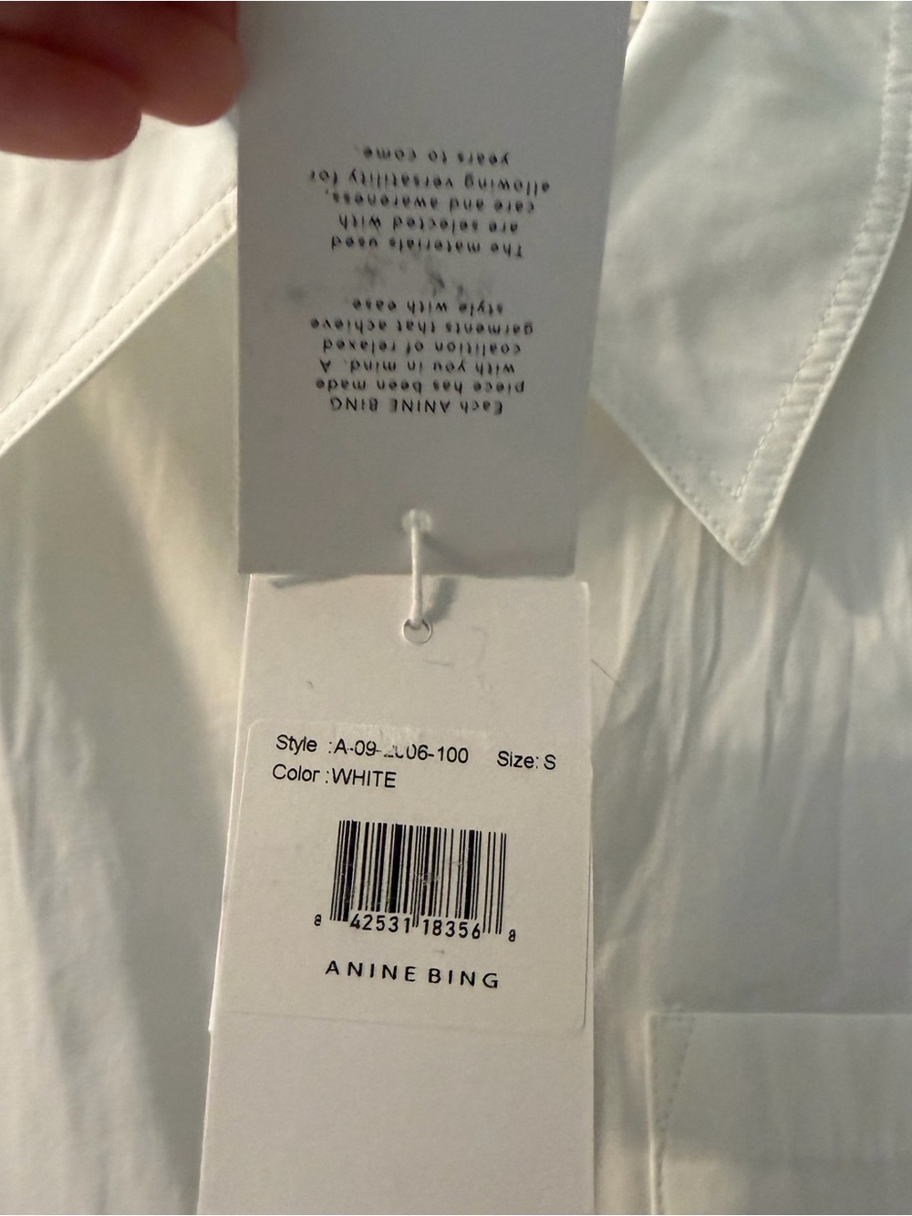 NWT Anine Bing White Cotton MIKA Shirt Size Small - Picture 5 of 10
